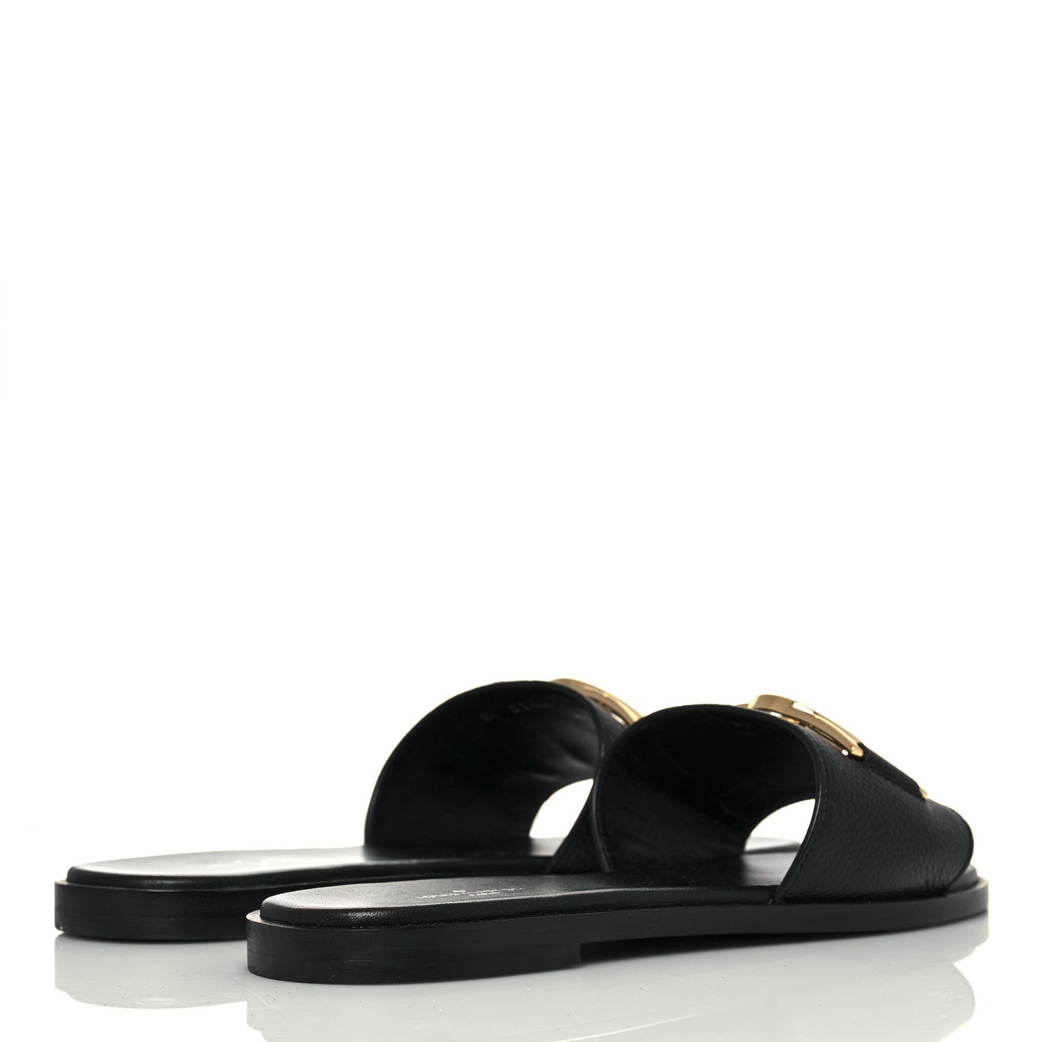 Louis Vuitton Calfskin Lock It Flat Mule 37 Black 4 of 8