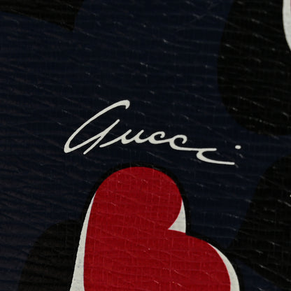 Gucci Calfskin Heartbeat Print Zip Around Wallet Blue 9 of 9