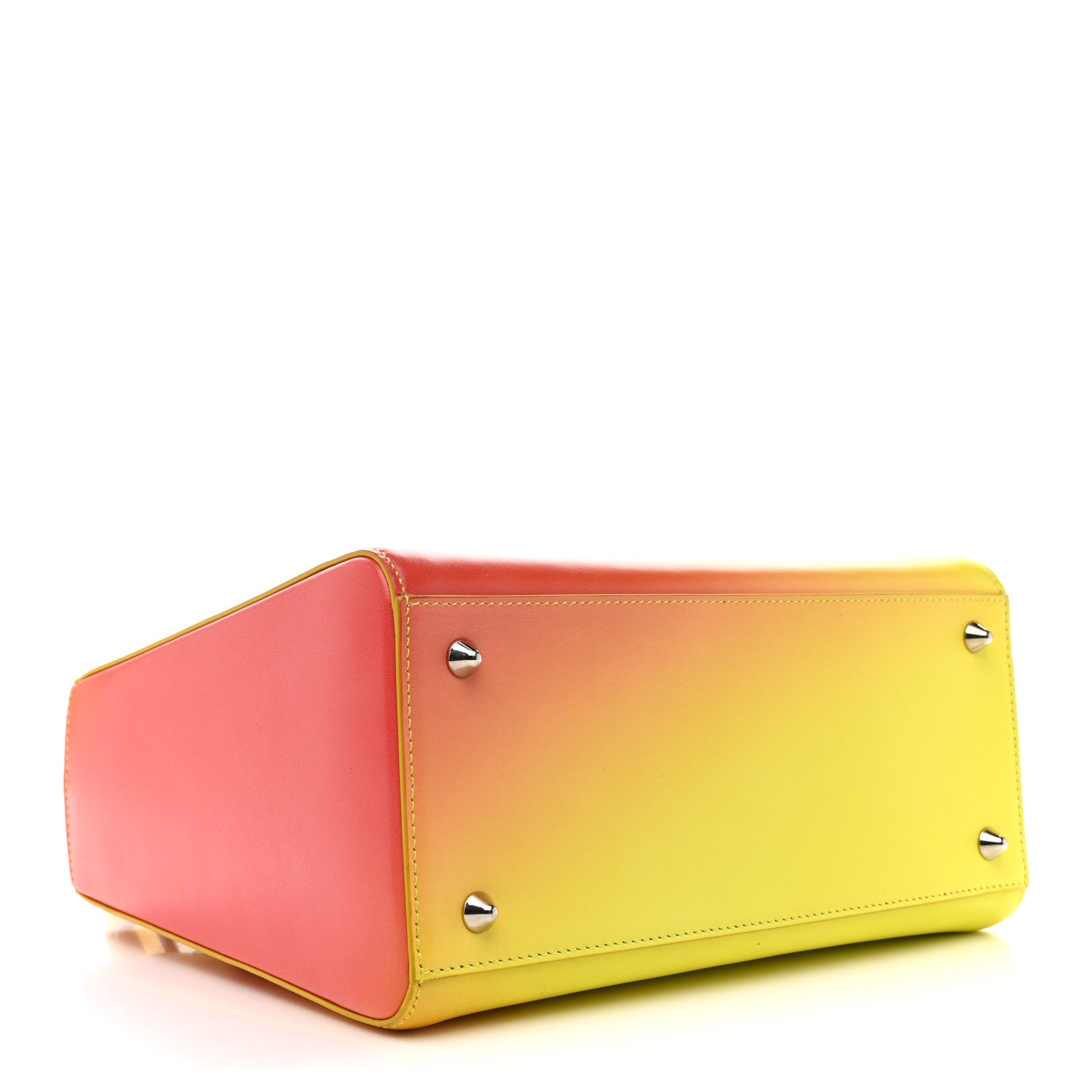 Christian Dior Box Calfskin Gradient Medium Lady Dior Yellow Orange 4 of 17