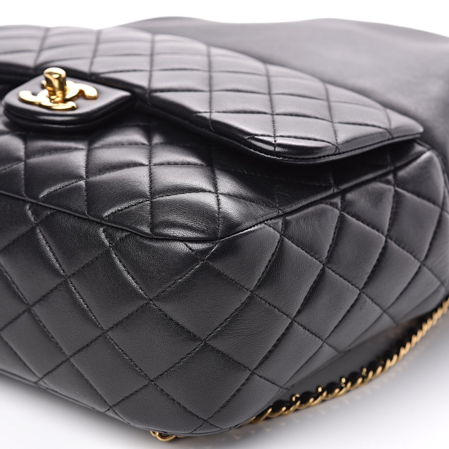 Lambskin Quilted Large In Seoul Backpack Navy