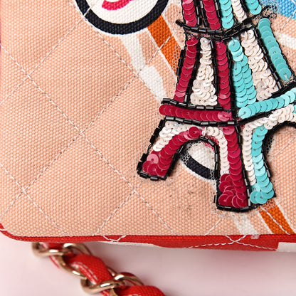 Chanel Canvas Printed Eiffel Tower Shoulder Bag 13 of 15