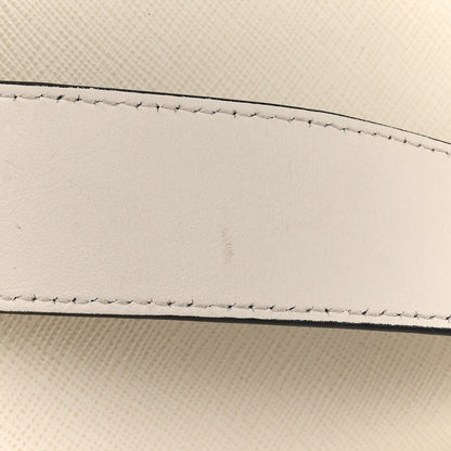 Prada Saffiano City Calfskin Greche Paradigme Bag White Black 17 of 20