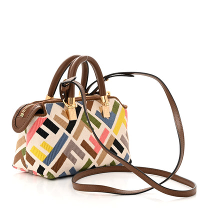 Fendi Canvas Vitello FF Multicolor Embroidered Mini By The Way Top Handle Boston Bag Multicolor 2 of 10