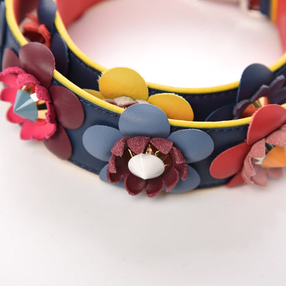 Fendi Vitello Dolce Flowerland Studded Strap You Blue Corallo Multicolor 4 of 6