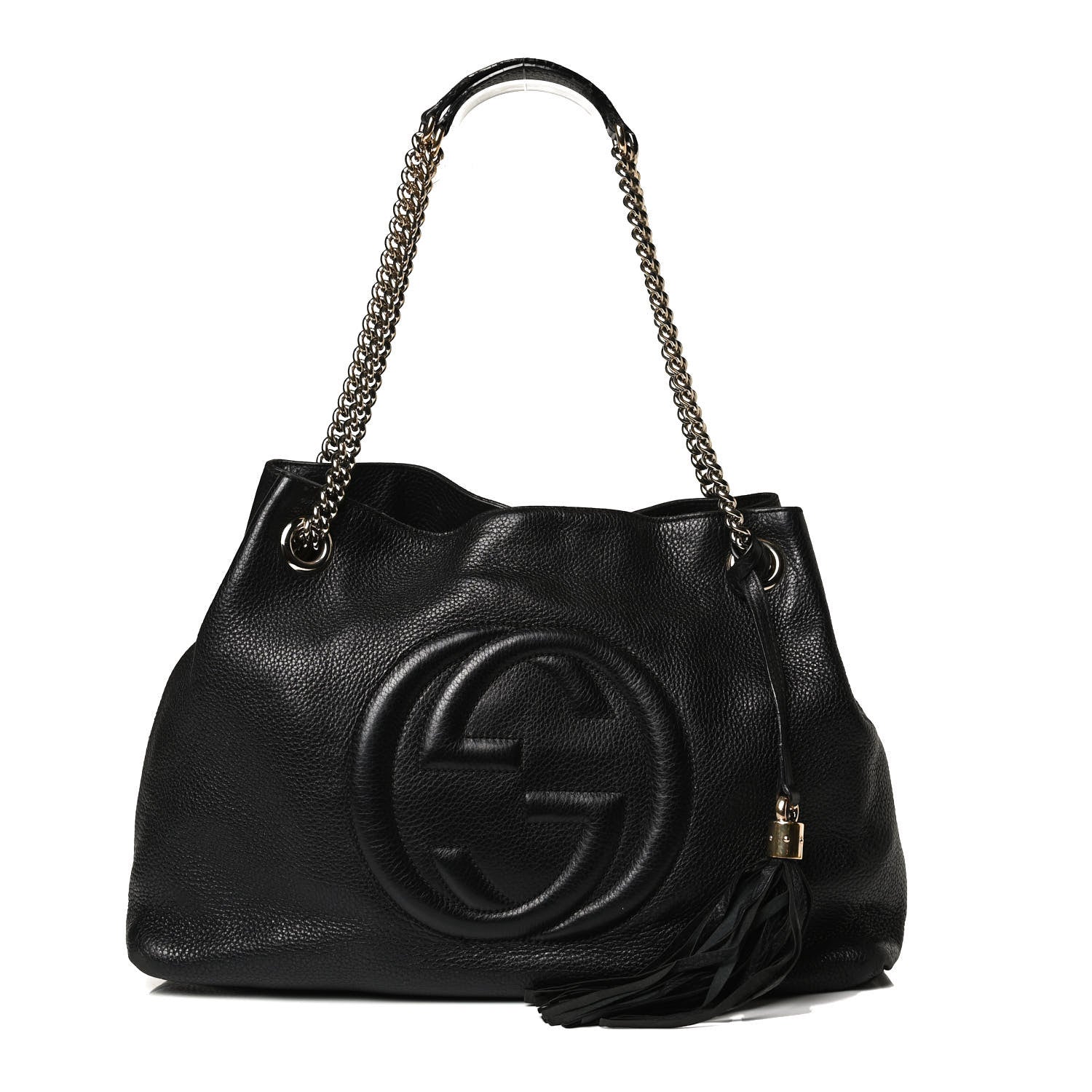 Gucci Pebbled Calfskin Medium Soho Chain Shoulder Bag Black 1 of 18