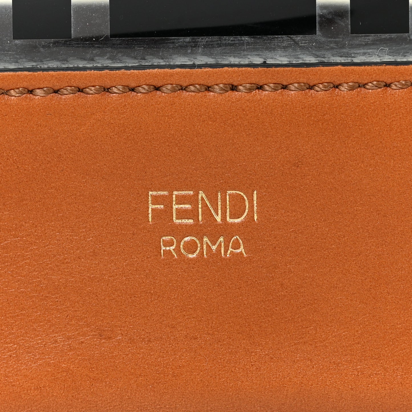 TPU FF Vitello Aura F is Fendi Grande Mon Tresor Bucket Bag Black Cuoio