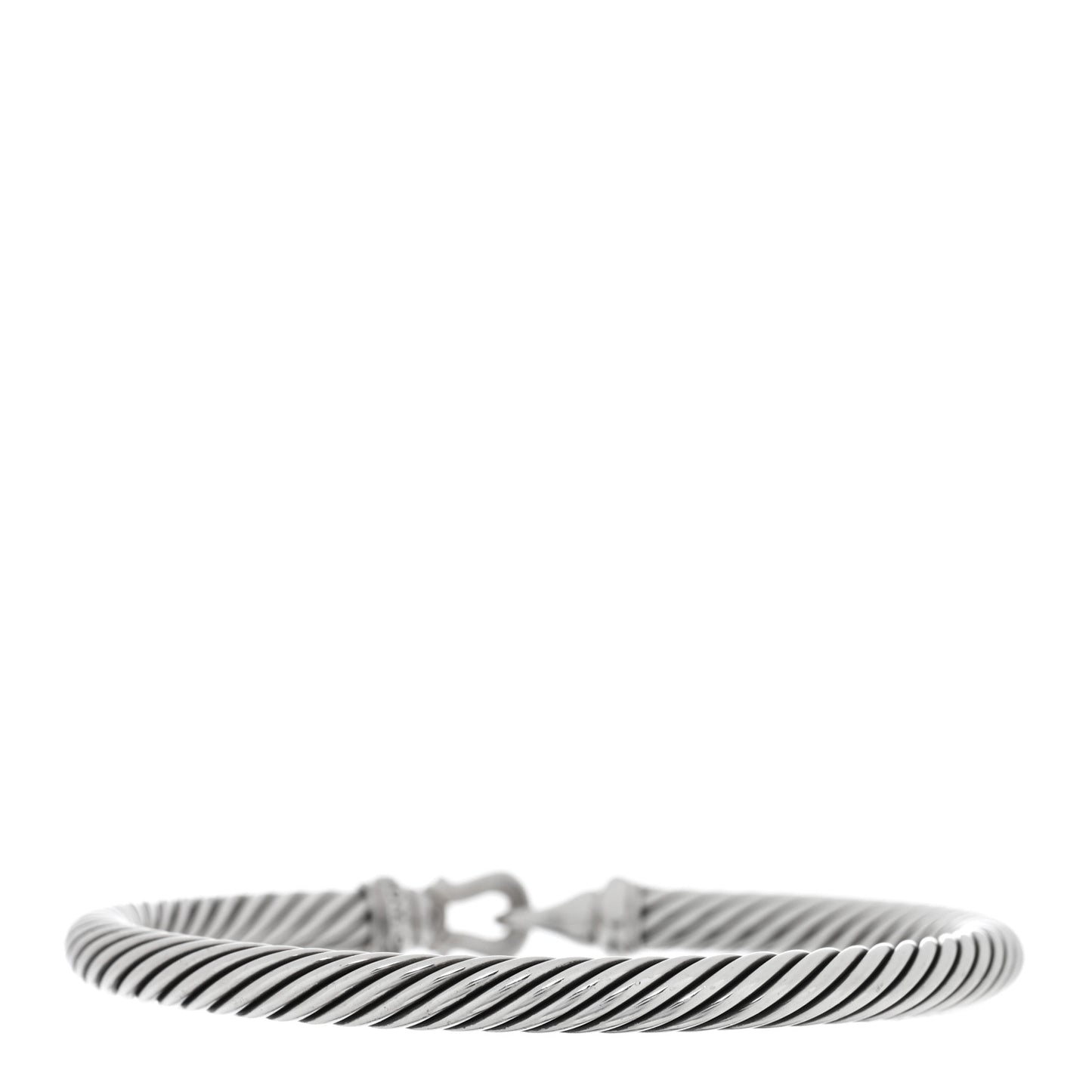Sterling Silver Diamond 5mm Cable Buckle Bracelet