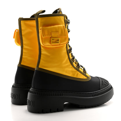 Fendi Nylon Baguette Domino 50mm Biker Boots 37 Mimosa Black 4 of 8