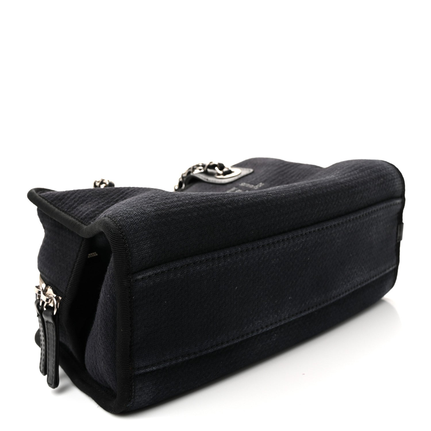 Chanel Mixed Fibers Deauville Bowling Bag Black 4 of 11