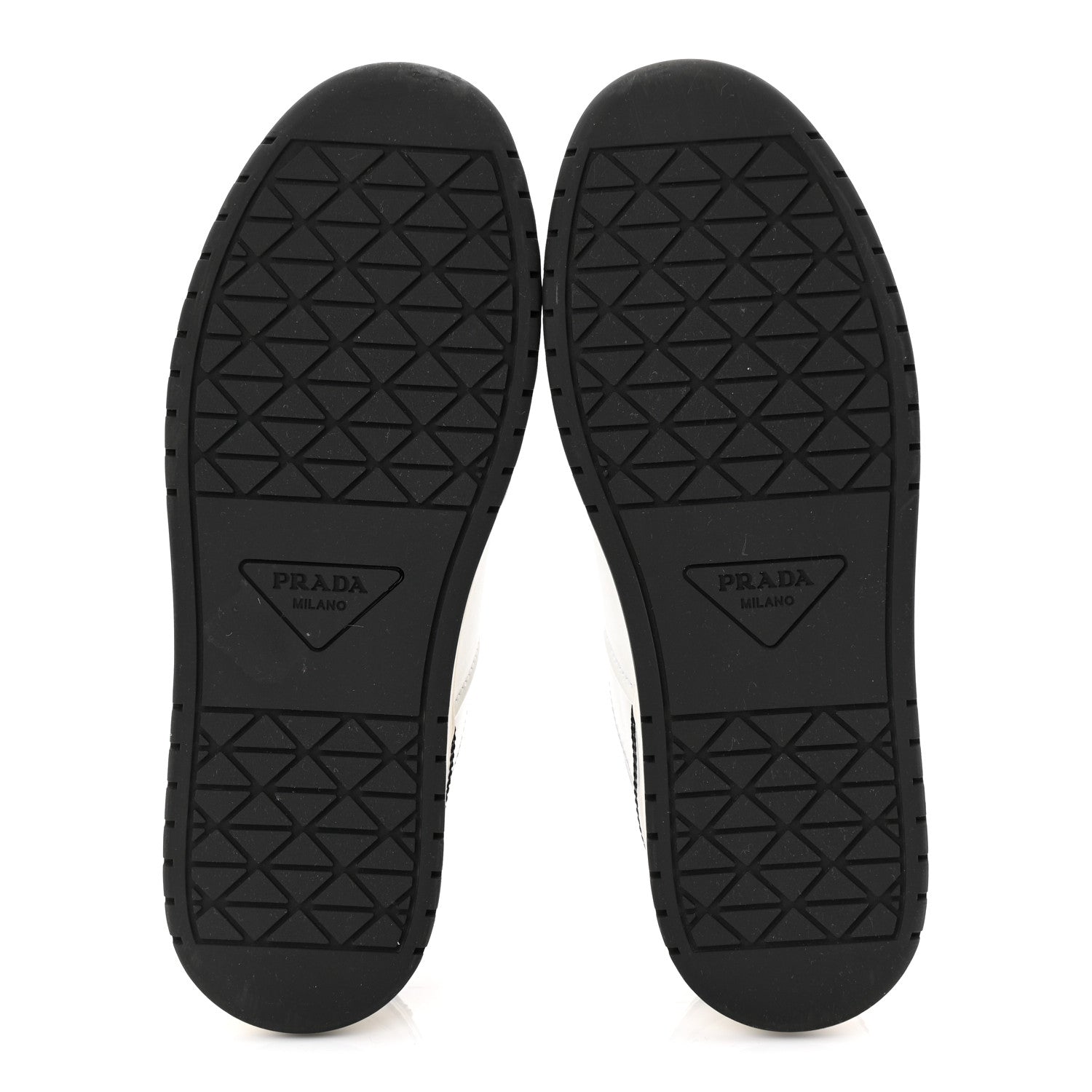 Prada Vitello Sport Spazzolato Rois Triangle Logo Womens Downtown Low Top 30mm Sneakers 36.5 White Black 6 of 10