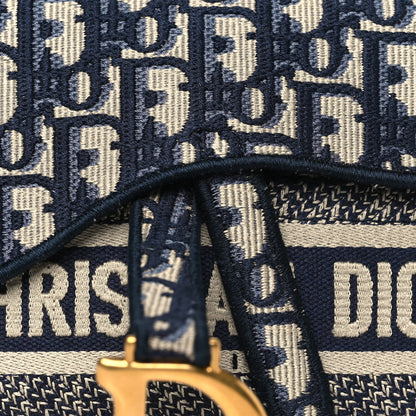 Christian Dior Oblique Slim Saddle Pouch Blue 8 of 10