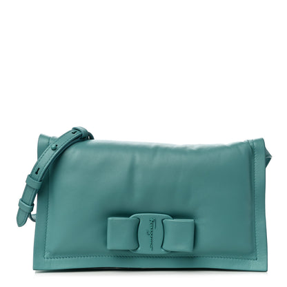 Salvatore Ferragamo Calfskin Viva Bow Minibag Tyrone Turquoise 1 of 10