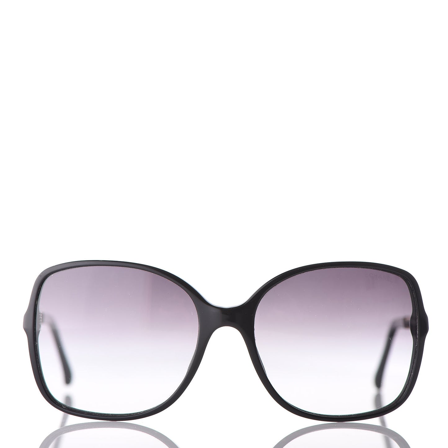 Lambskin Square Chain Sunglasses 5210-Q Black