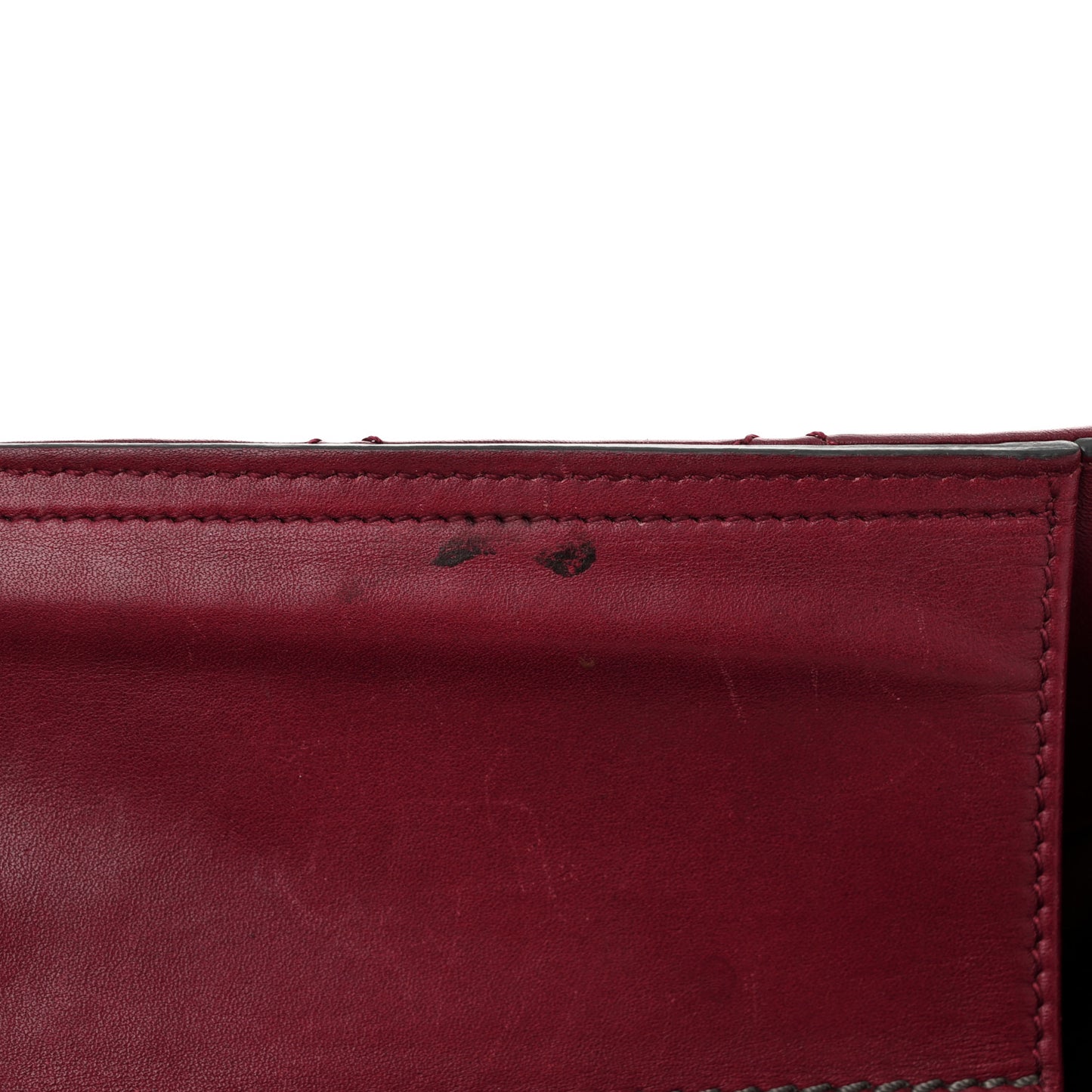 Calfskin Quilted Perfect Edge Tote Burgundy
