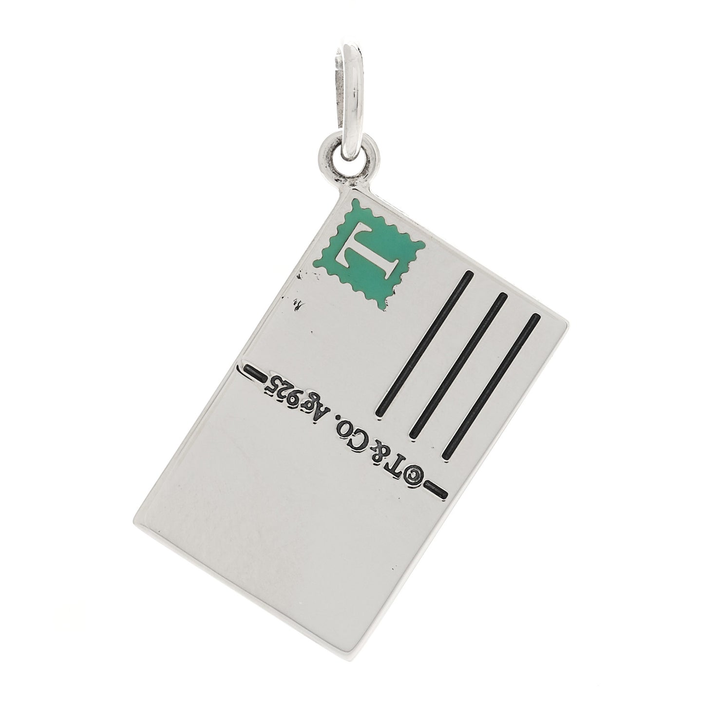 Sterling Silver Enamel Miami Postcard Charm Blue