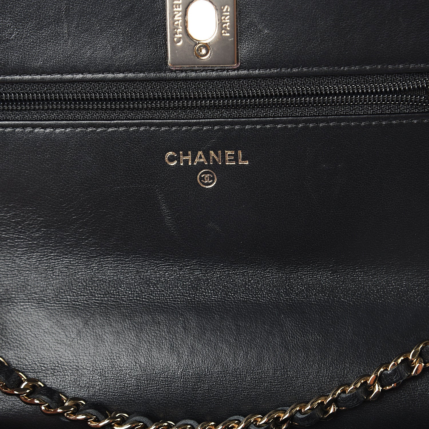Chanel Lambskin Quilted Trendy CC Wallet On Chain WOC Black 5 of 9