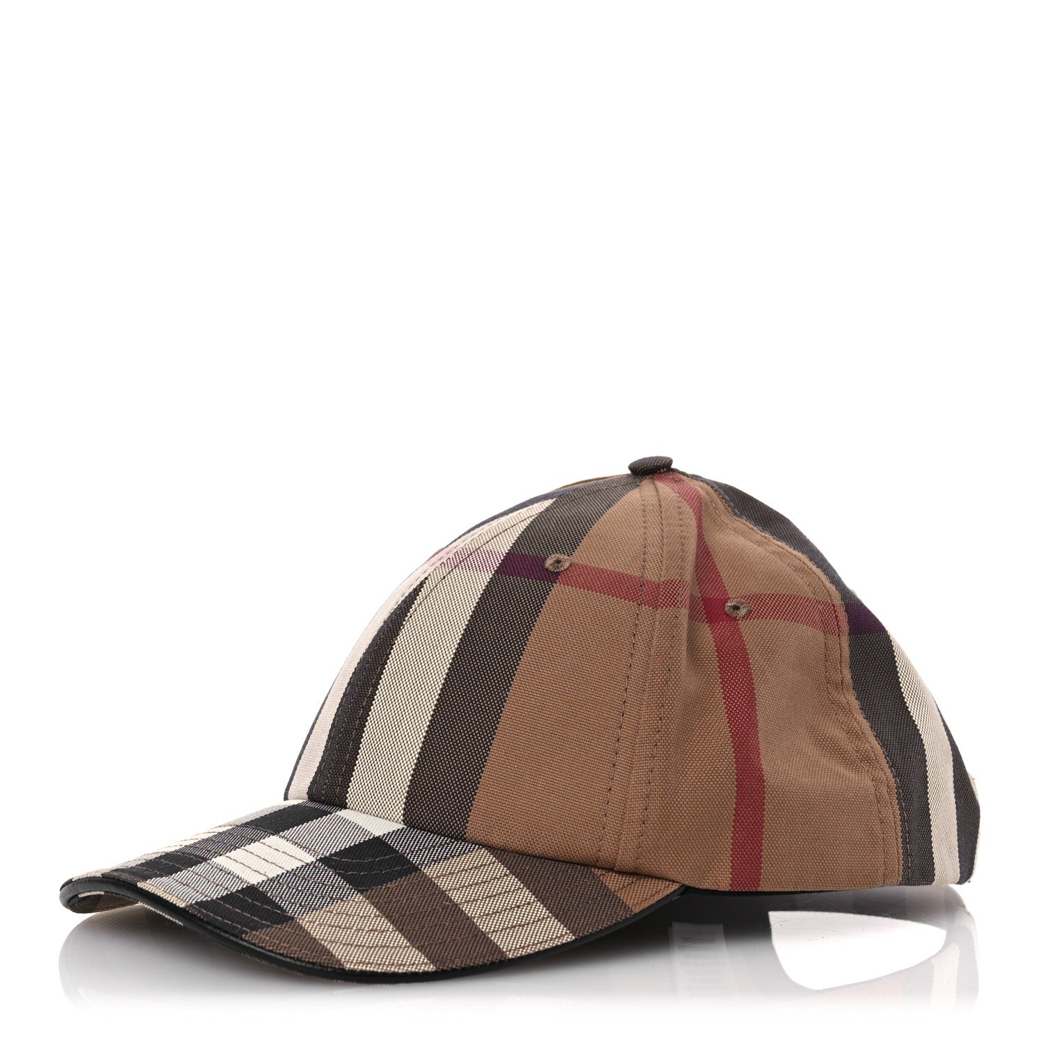 Burberry Cotton Check Baseball Cap L Dark Birch Brown 1 of 8