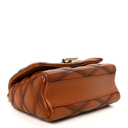 Louis Vuitton Lambskin Malletage Top Handle GO-14 MM Toast Tan 5 of 12