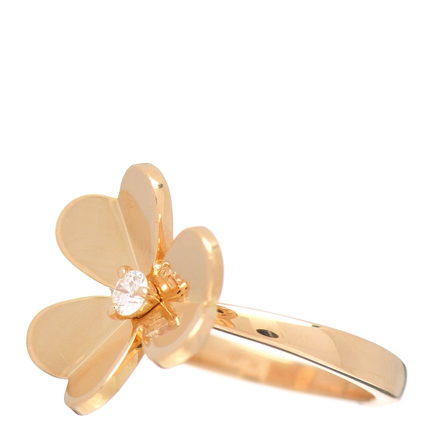 Van Cleef & Arpels 18K Yellow Gold Diamond Small Frivole Ring 48 4.5 3 of 6