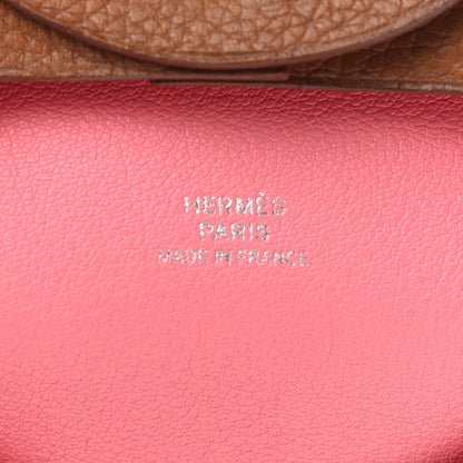 Hermes Barenia Faubourg Bastia Verso Coin Purse Fauve Rose D'ete 6 of 7