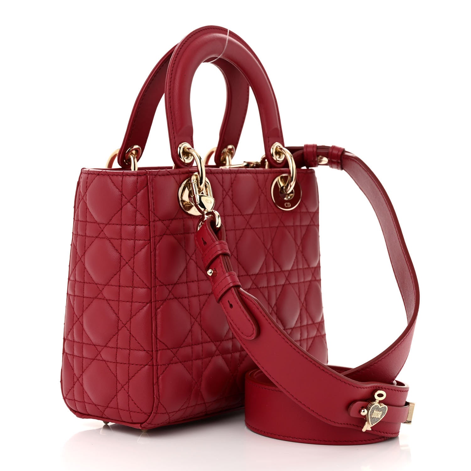Christian Dior Lambskin Cannage Small My ABCDior Lady Dior Red 3 of 10