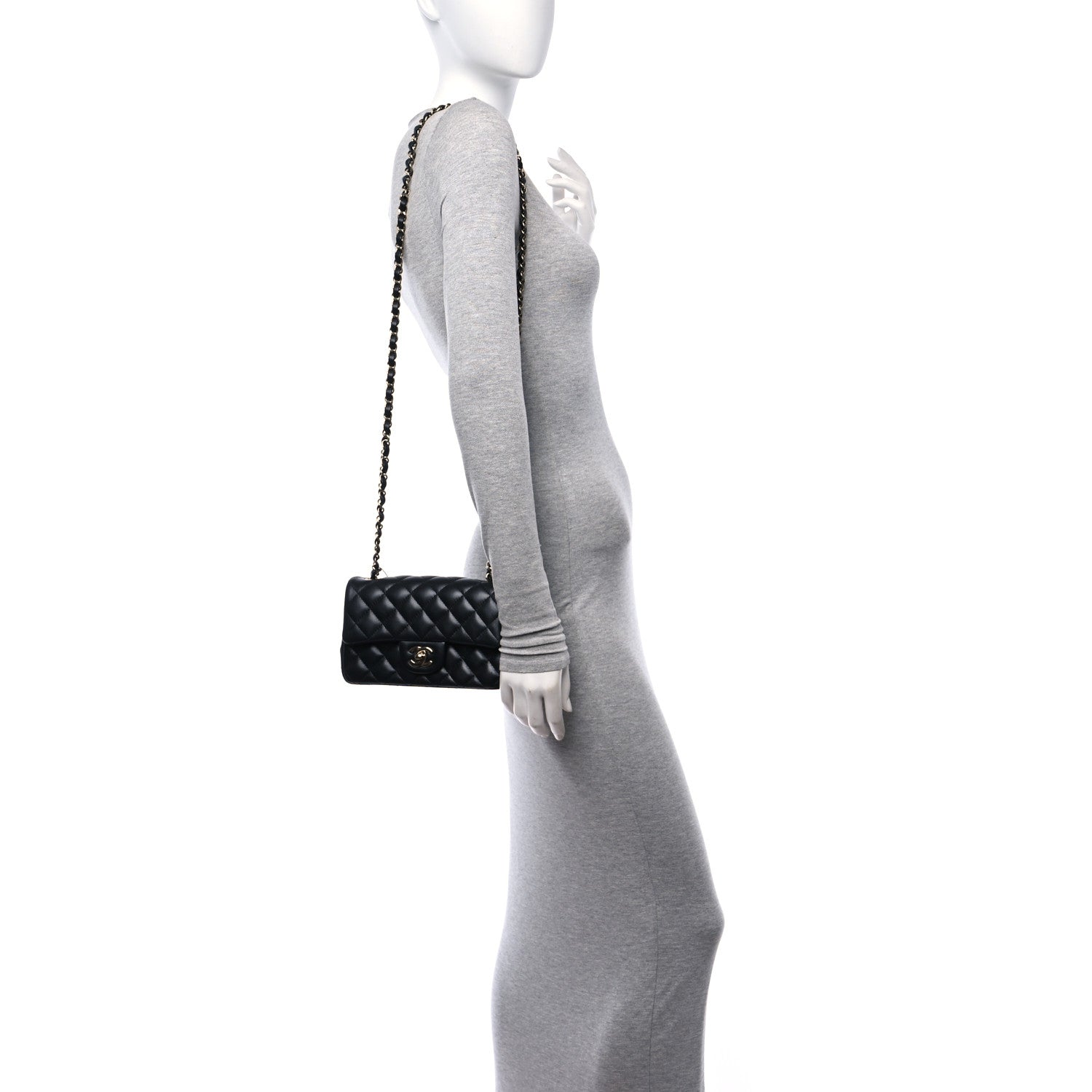 Chanel Lambskin Quilted Mini Rectangular Flap Black 2 of 11