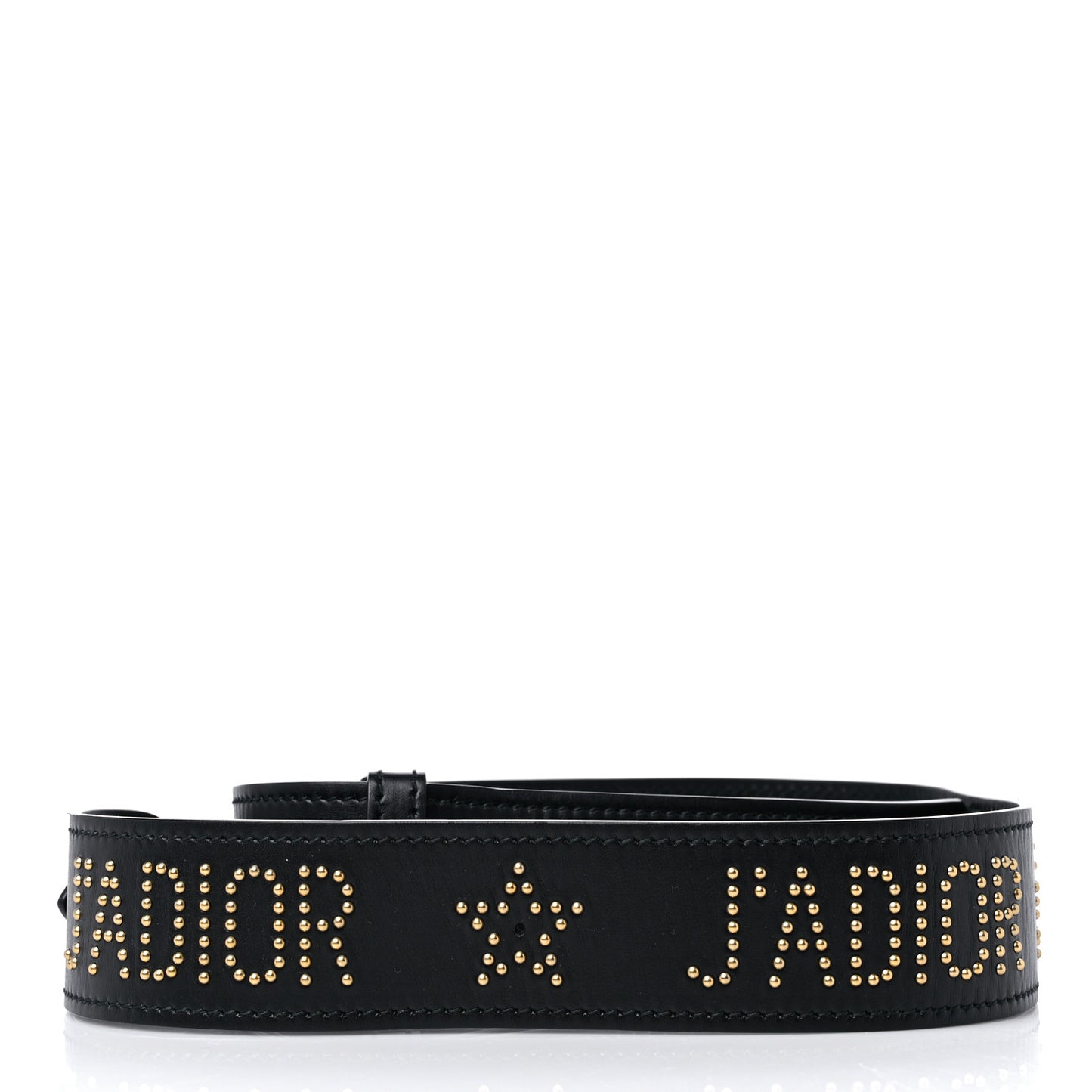 Calfskin Studded J'Adior Shoulder Strap Black