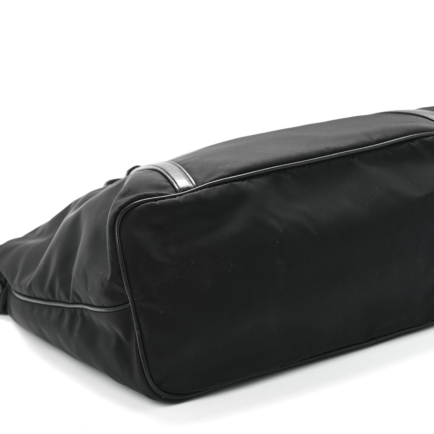 Tessuto Nylon Calfskin Shopping Tote Black