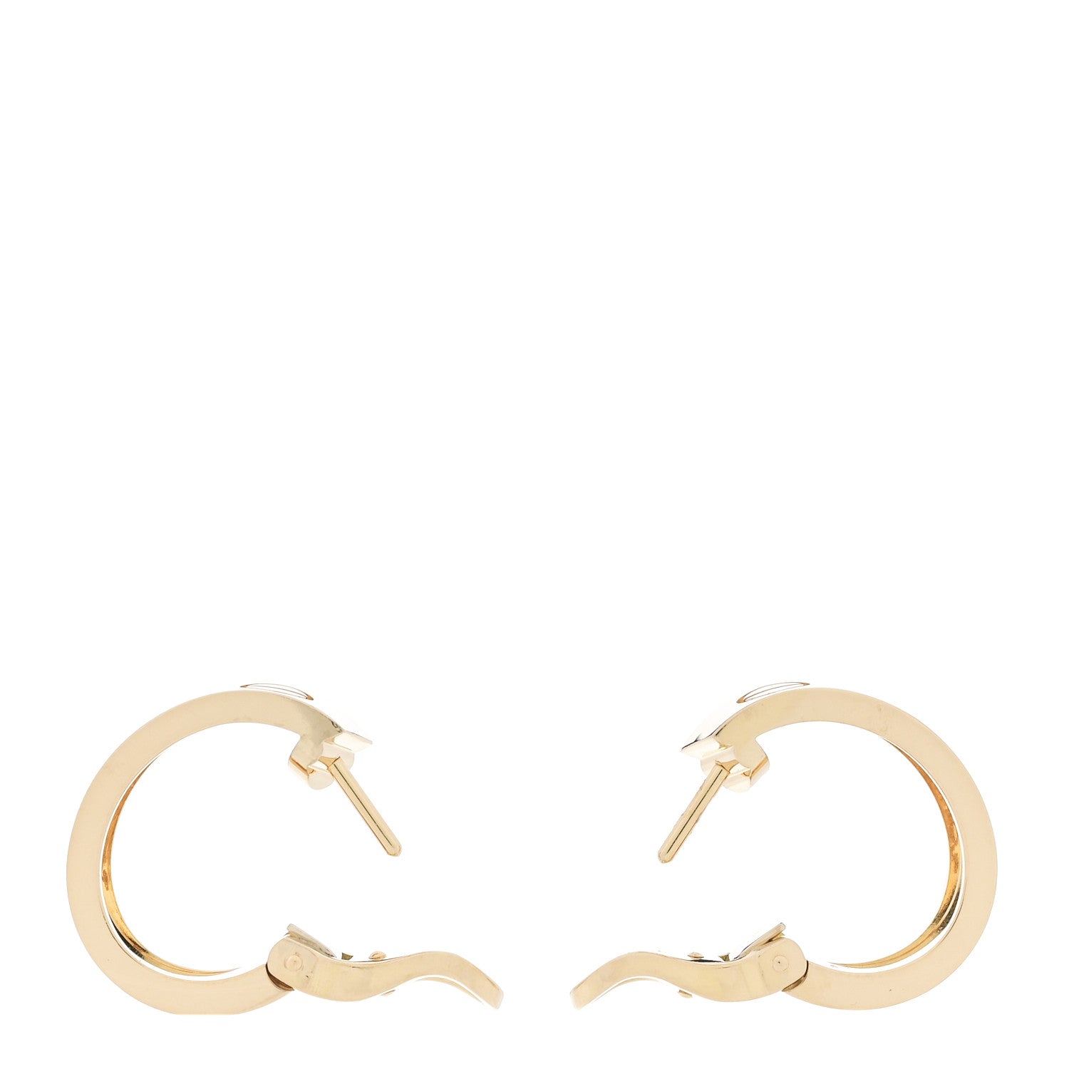 Cartier 18K Yellow Gold 5.5mm LOVE French Clip Hoop Earrings 3 of 4