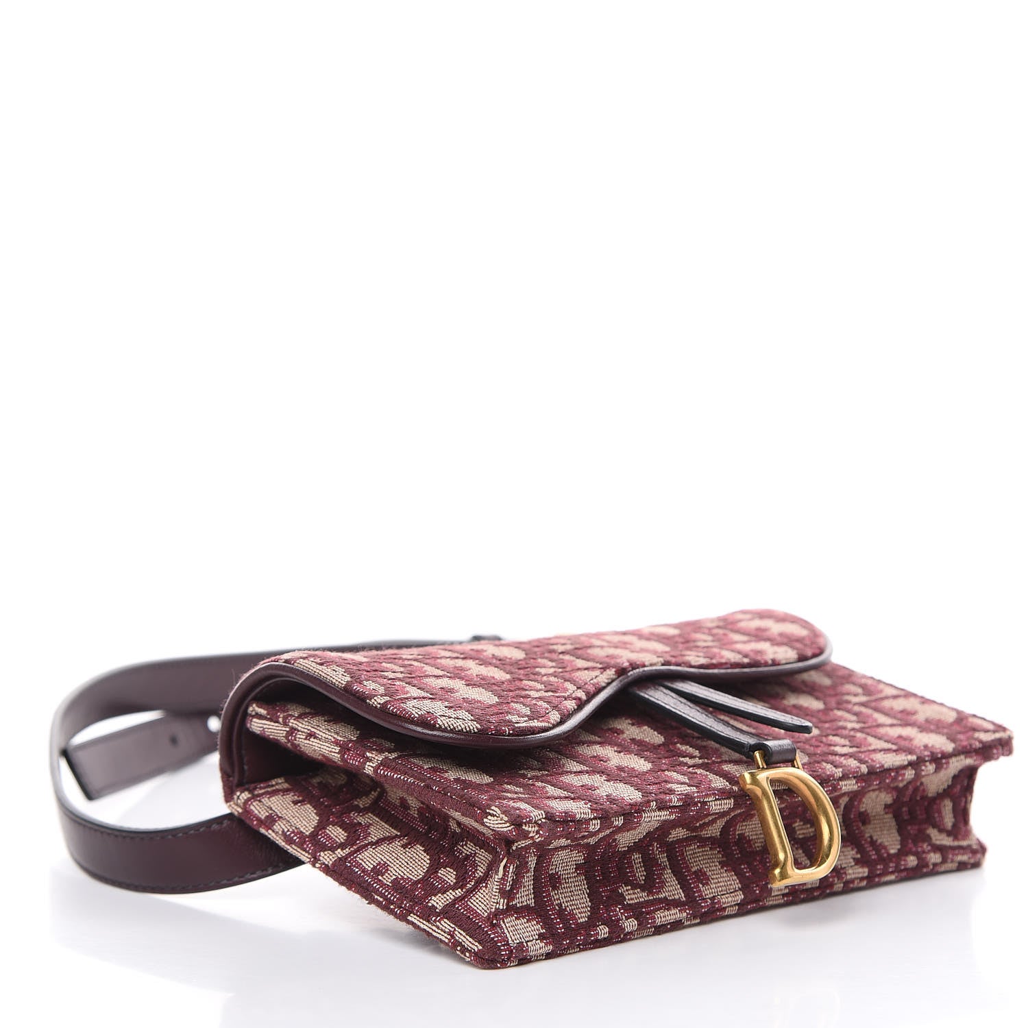 Christian Dior Oblique Saddle Belt Bag Bordeaux 4 of 11