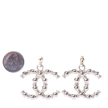 Chanel Pearl Crystal Nefertiti CC Drop Earrings Gold 2 of 4