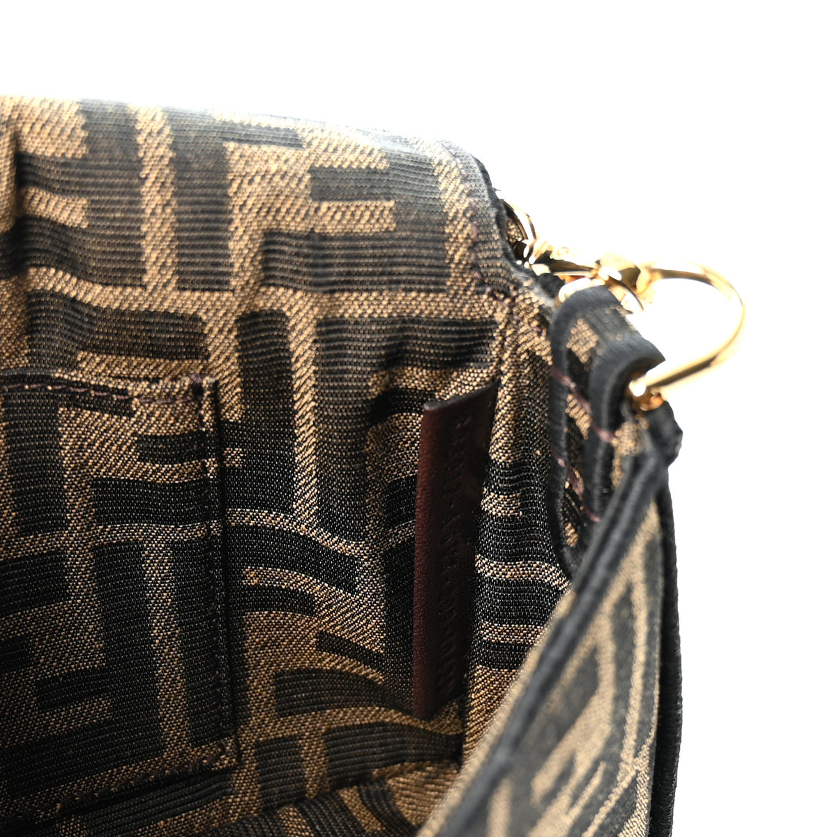 Fendi Fabric Jacquard FF 1974 Mini Baguette Tobacco Moro Black 7 of 11