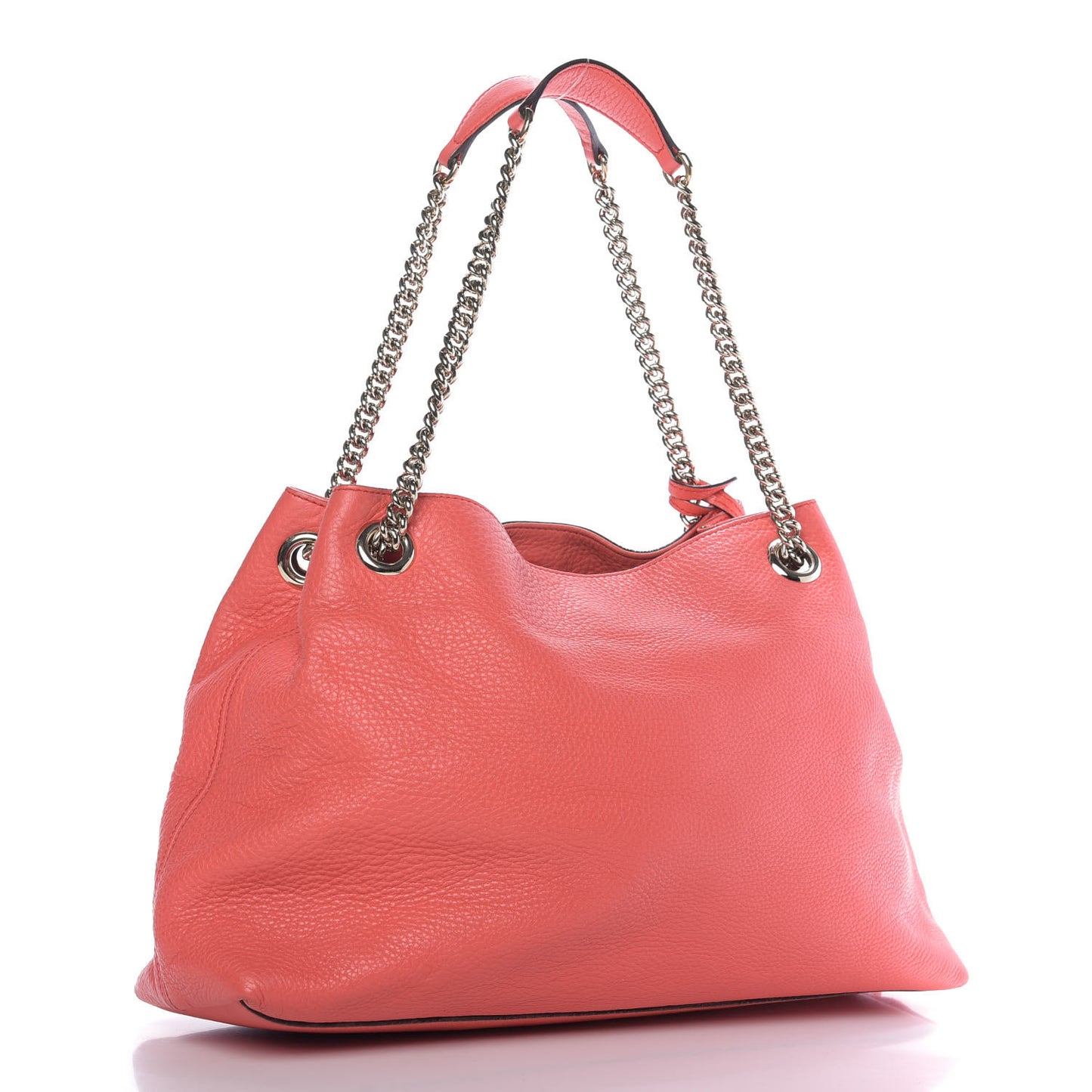Pebbled Calfskin Medium Soho Chain Shoulder Bag Begonia Pink