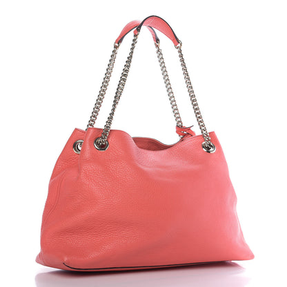Gucci Pebbled Calfskin Medium Soho Chain Shoulder Bag Begonia Pink 3 of 9