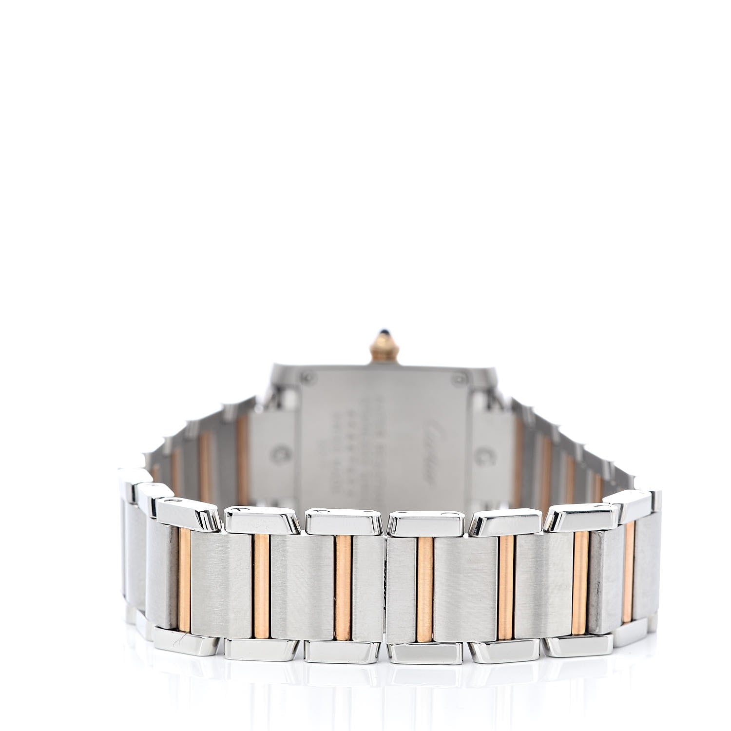 Cartier Stainless Steel 18K Pink Gold 20mm Tank Francaise Quartz Watch Black 4 of 8