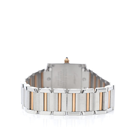 Cartier Stainless Steel 18K Pink Gold 20mm Tank Francaise Quartz Watch Black 4 of 8
