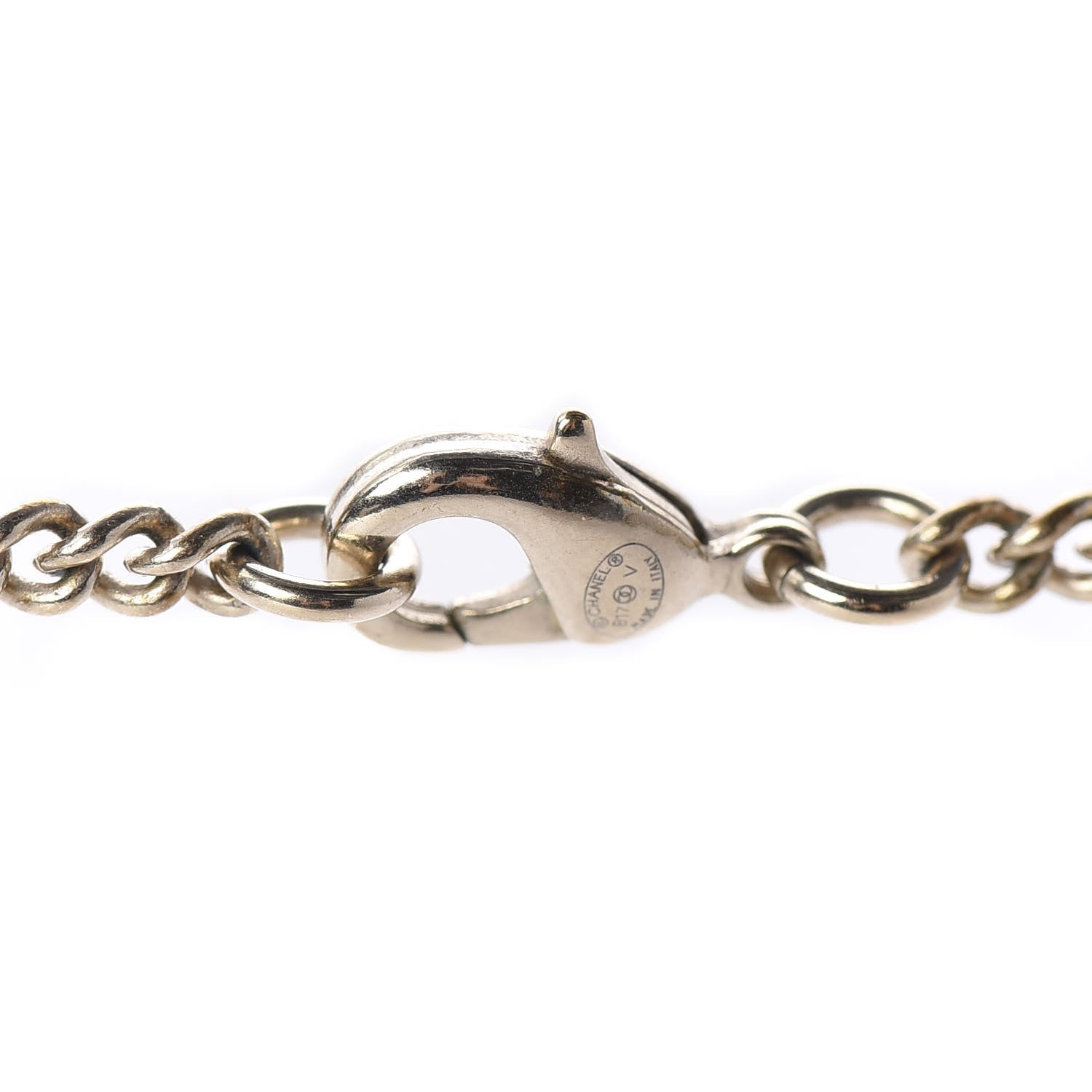 Chanel Pearl Crystal CC Pendant Necklace Gold 5 of 5