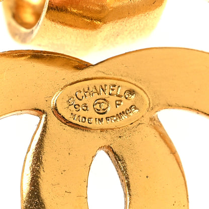 Chanel Metal Round CC Drop Clip On Earrings Gold 4 of 4