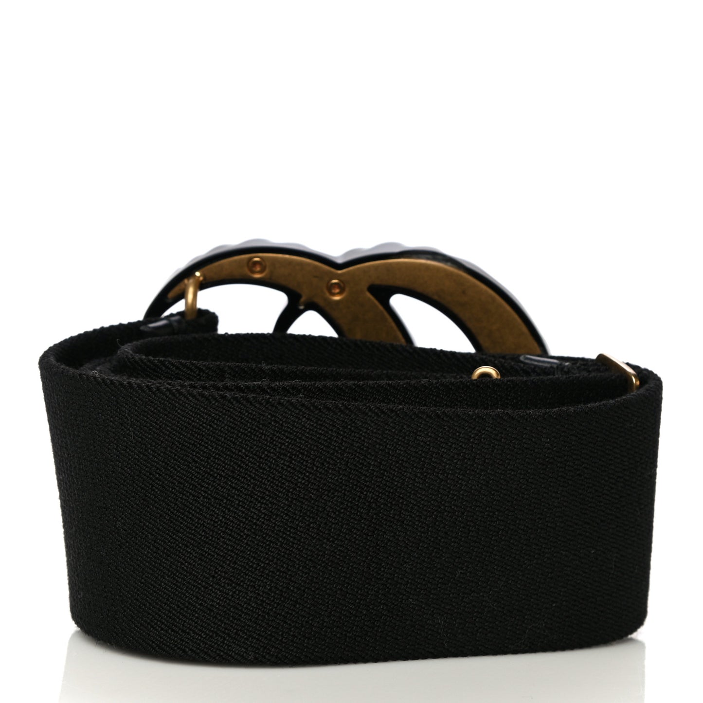 Elastic Crystal Embellished Plexiglass GG Marmont Belt 90 36 Black