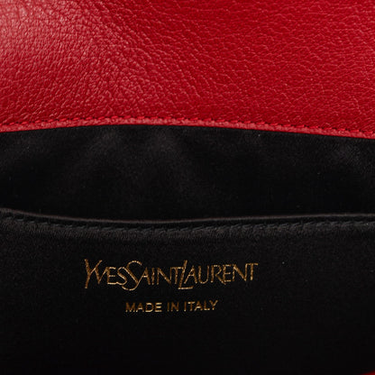 Saint Laurent Calfskin Monogram Large Belle De Jour Clutch Lipstick Red 6 of 7