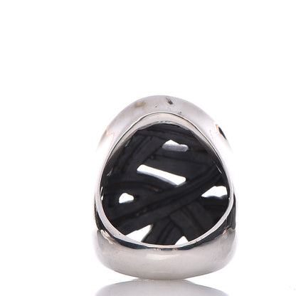 David Yurman Sterling Silver 18K Yellow Gold Papyrus Oval Ring 52 6.25 3 of 5