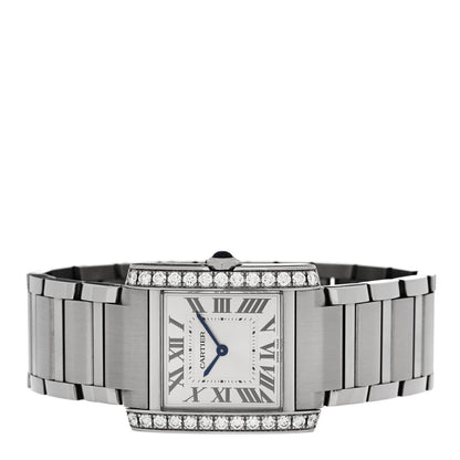 Cartier Stainless Steel Diamond Bezel 27mm Tank Francaise Quartz Watch 2 of 5
