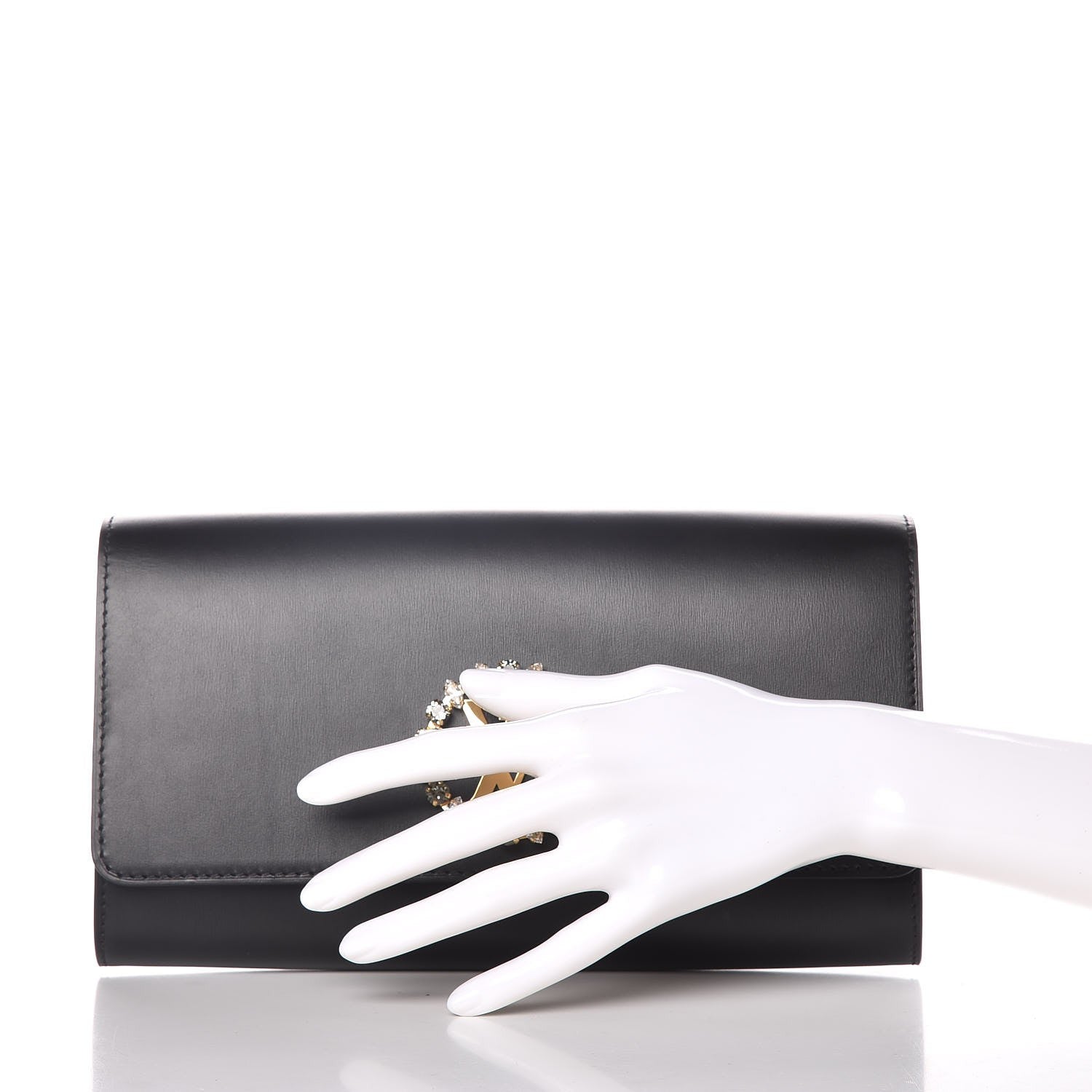 Louis Vuitton Calfskin Swarovski Louise EW Clutch Black 2 of 7