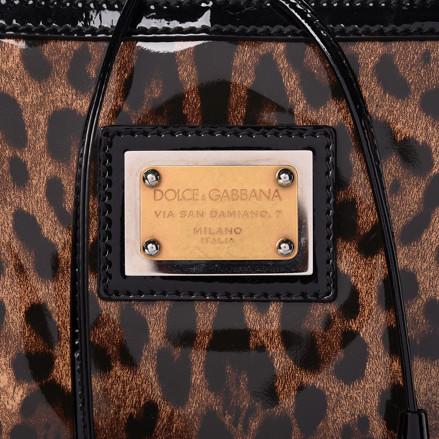 Dolce & Gabbana Patent Leopard Print Shopping Tote 7 of 10