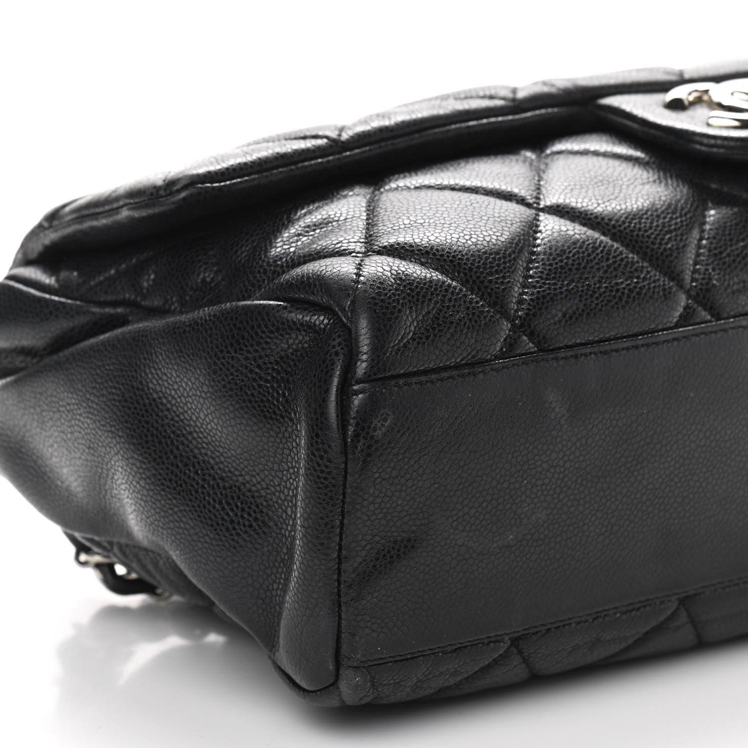 Chanel Glazed Caviar Medium Nature Flap Bag Black 8 of 9