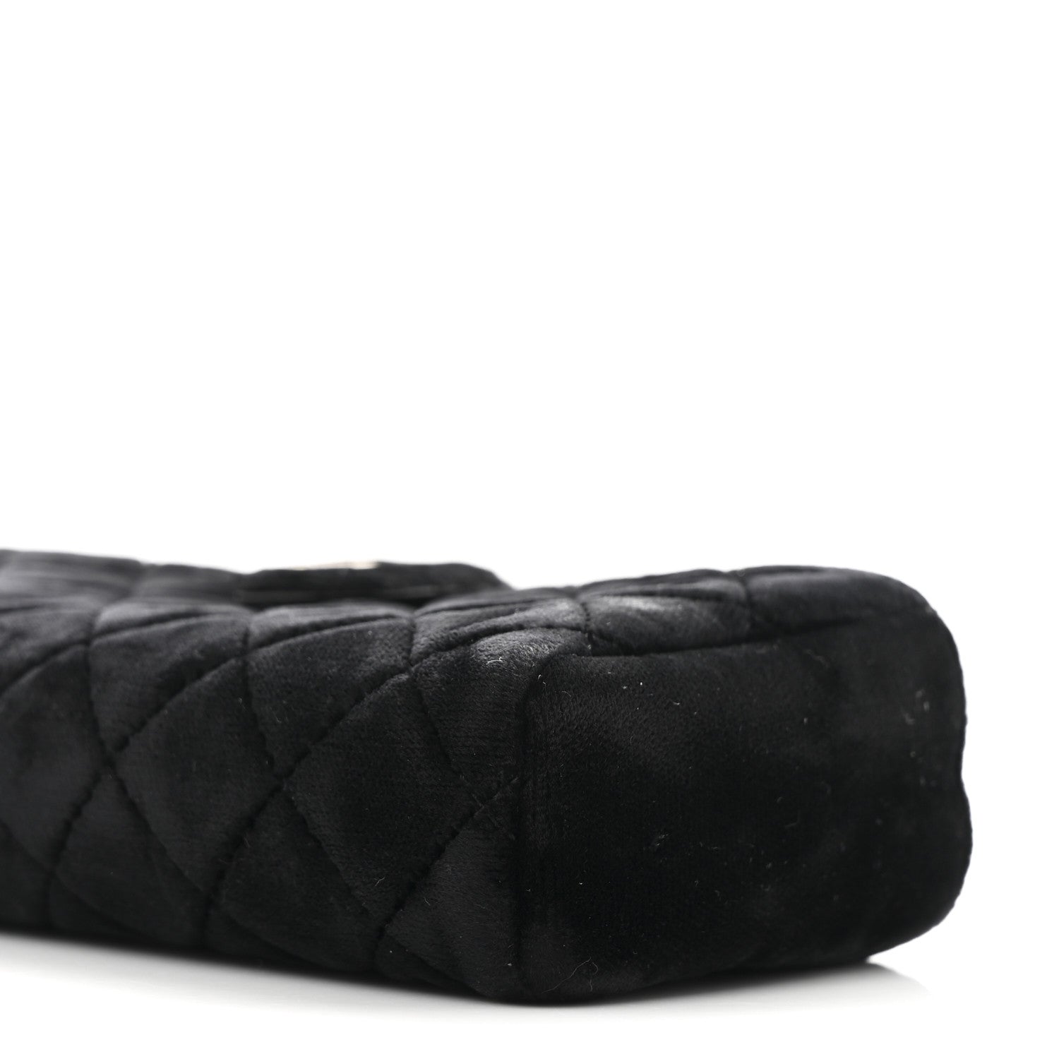 Chanel Velvet Quilted Small Clutch With Chain  Black 11 of 12