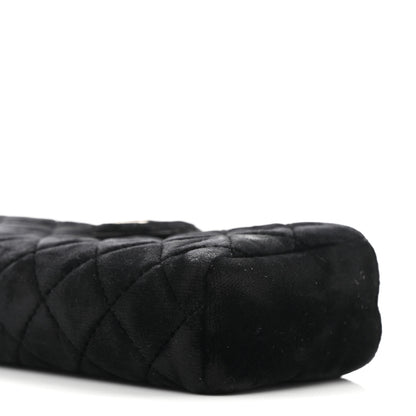 Chanel Velvet Quilted Small Clutch With Chain  Black 11 of 12