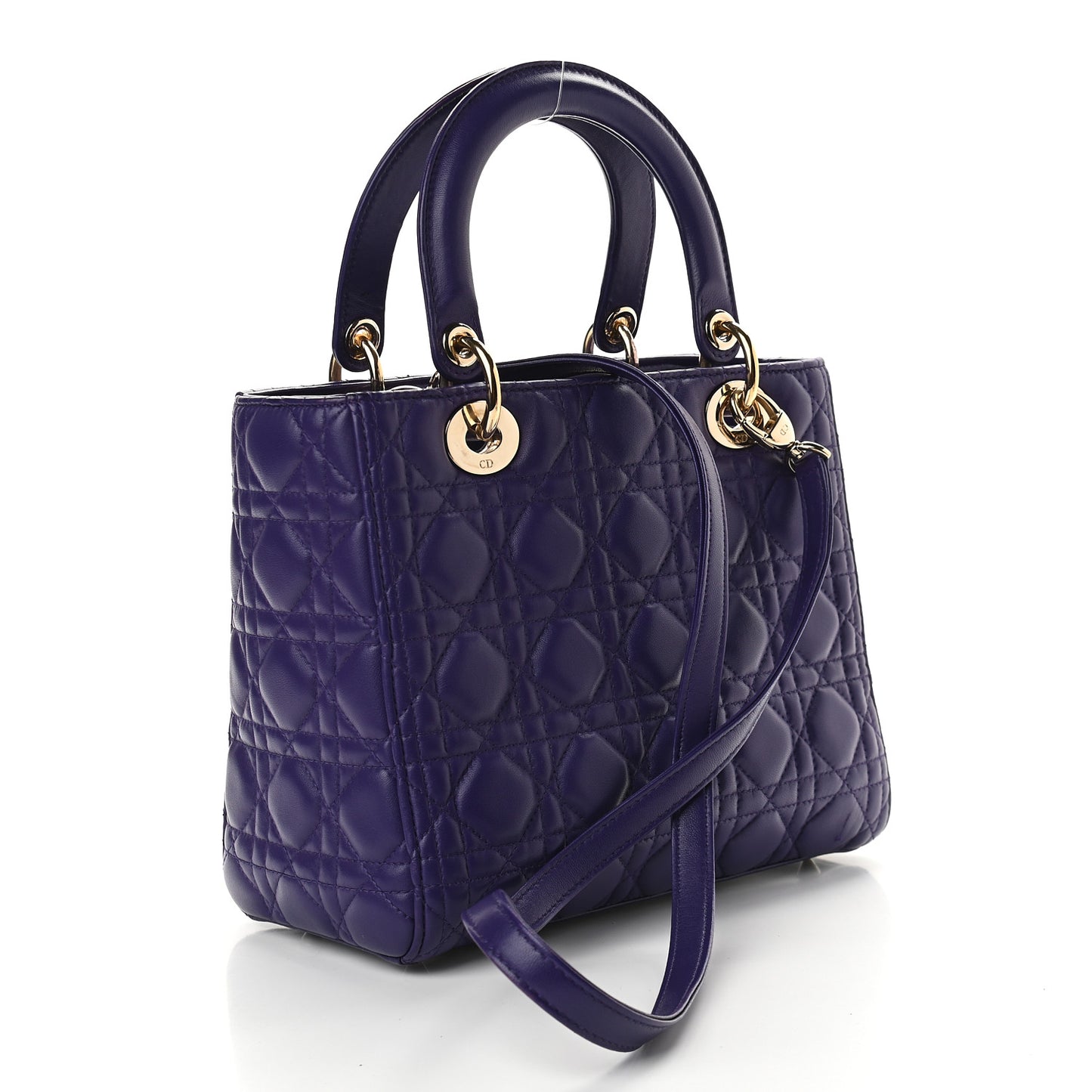 Lambskin Cannage Medium Lady Dior Purple