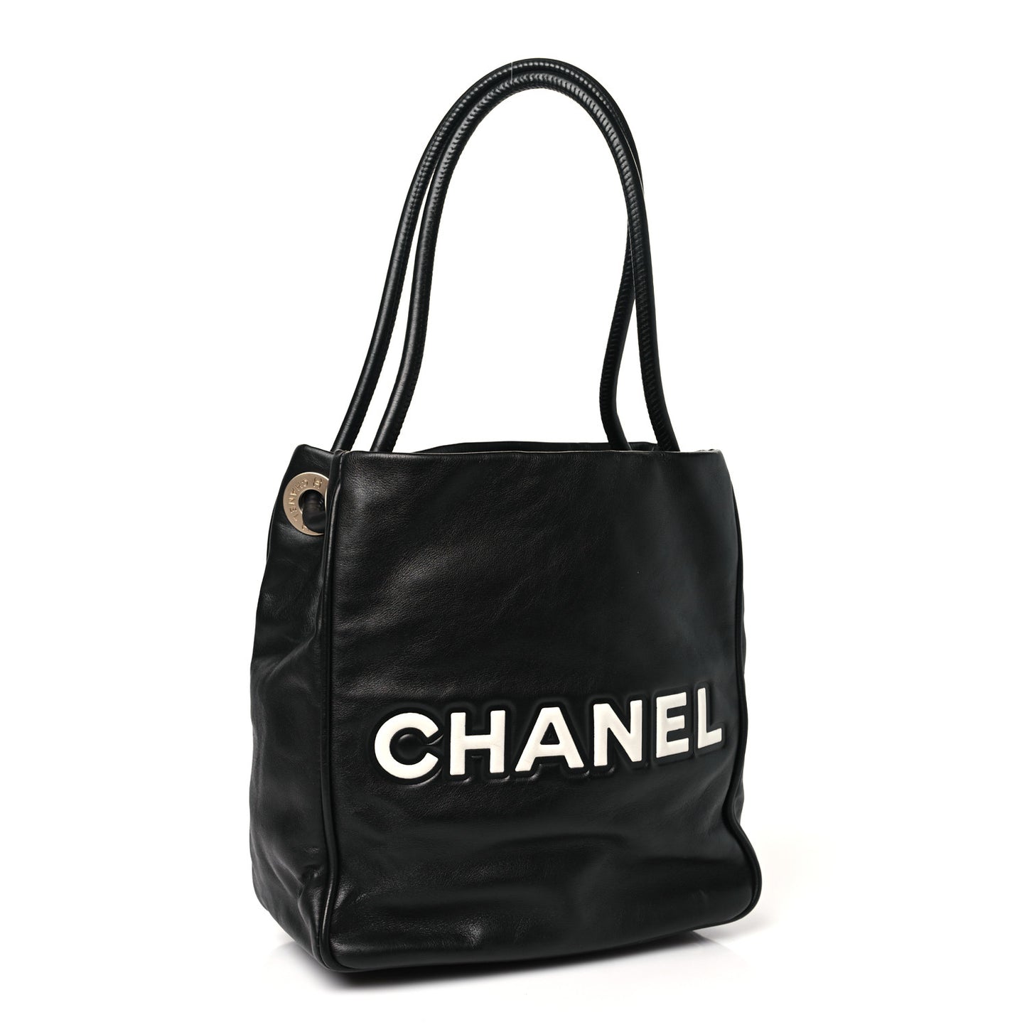 Lambskin Camellia Tote Black