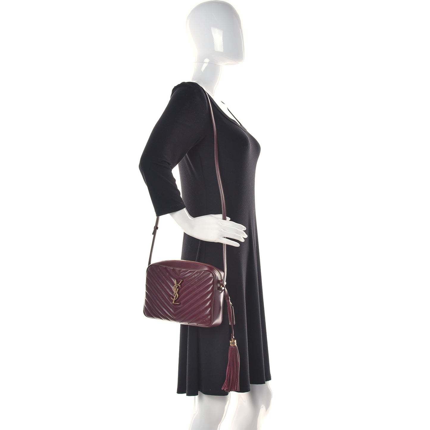 Calfskin Matelasse Monogram Lou Camera Bag Legion Red